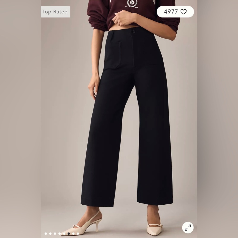 Anthropologie Maeve Colette Black Wide-Leg Pants